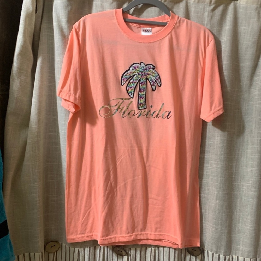 Peach Florida Sequined T-Shirt
